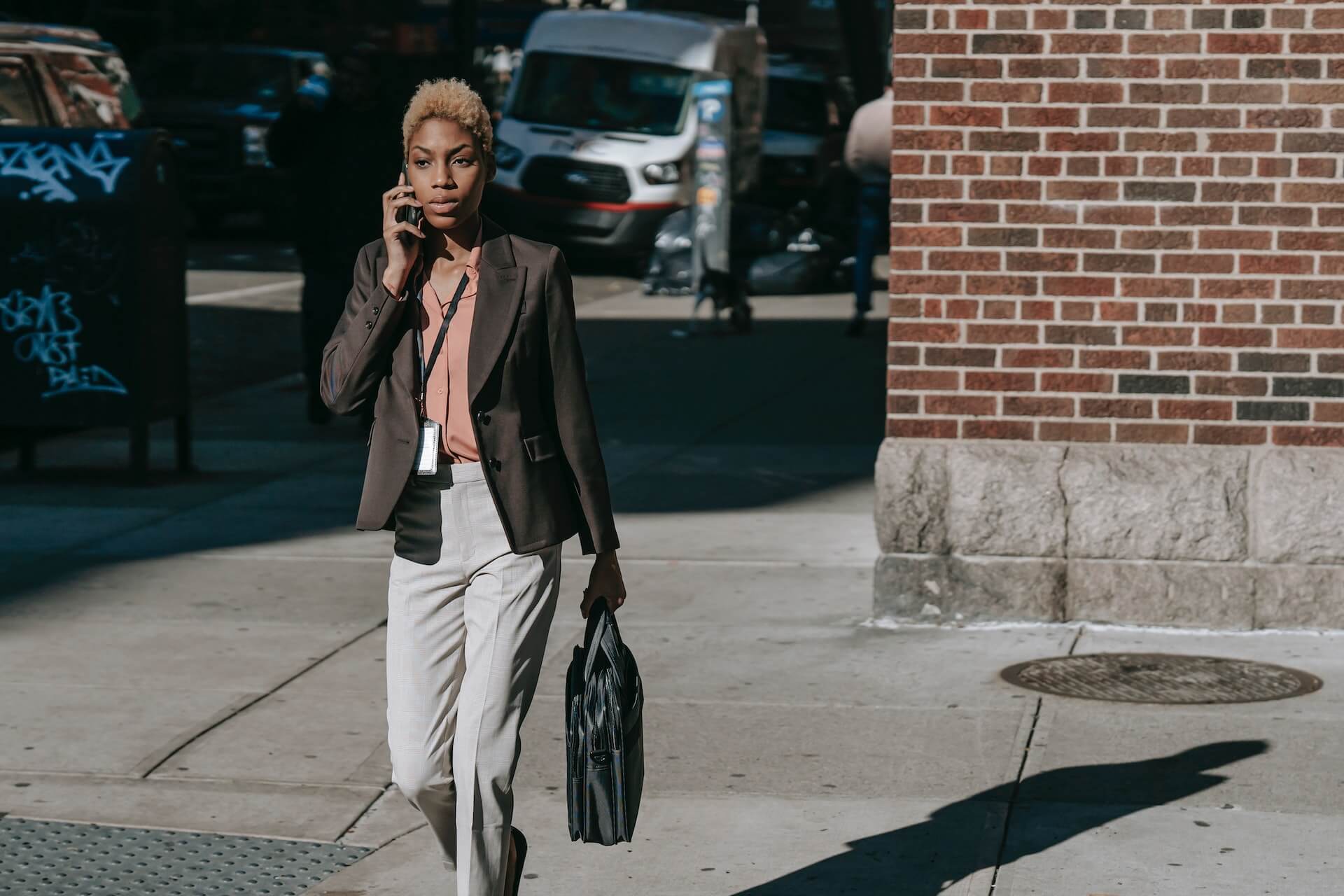 woman in a hurry